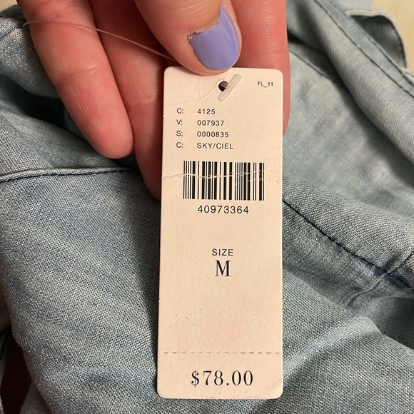 Anthropologie Elevenses Chambray Shorts - NWT - Size M - Picture 3 of 3